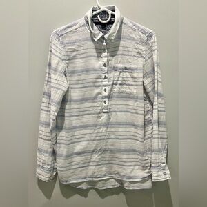 Tommy Hilfiger White Button-Down Shirt with Light Blue Stripes